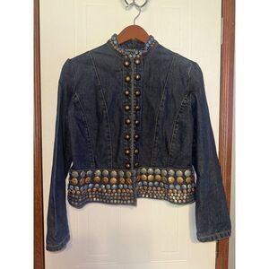 Gordon James Denim Jacket With Embellishments Size Medium